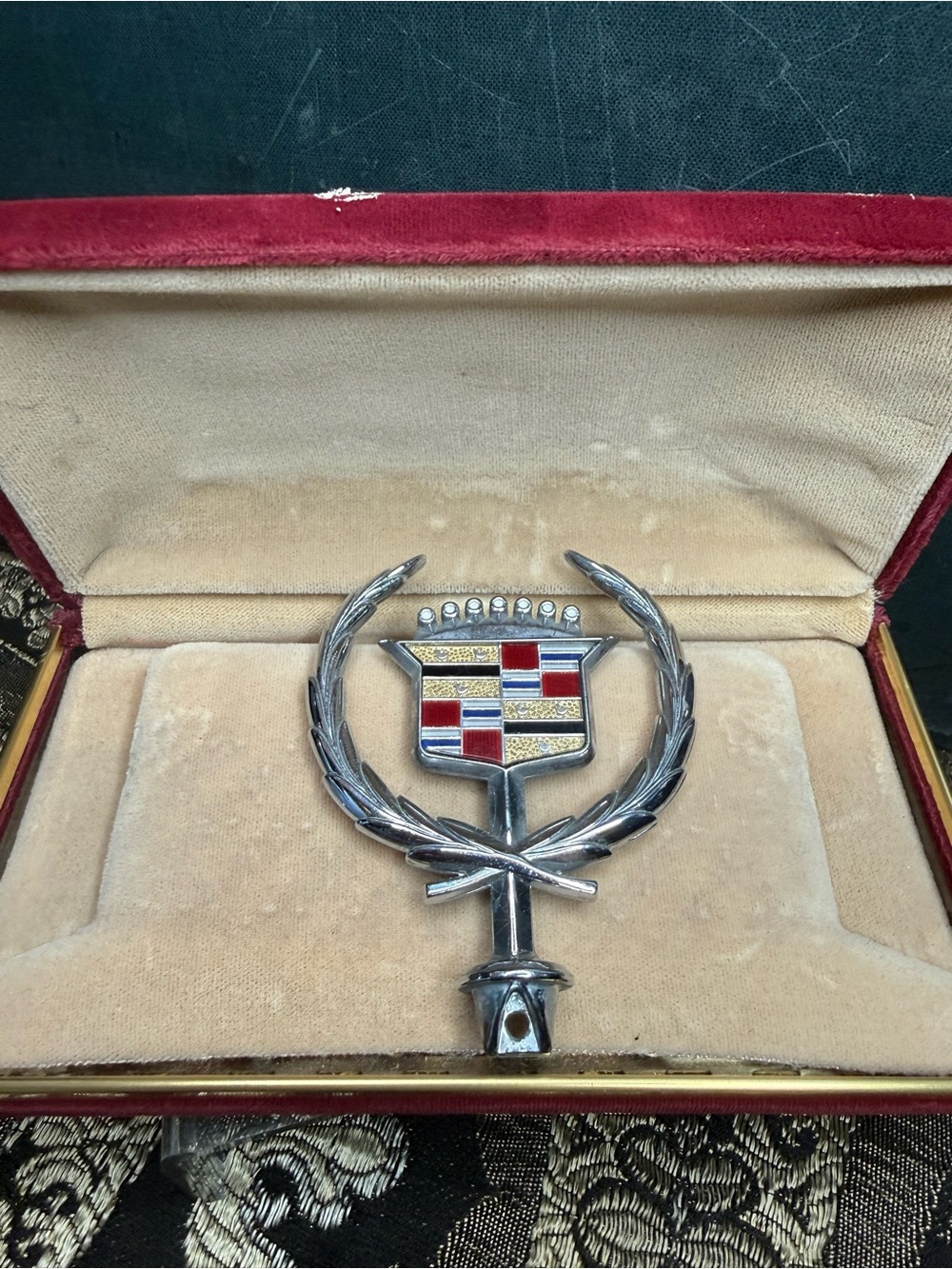 Vintage Cadillac Silver Hood Ornament Emblem